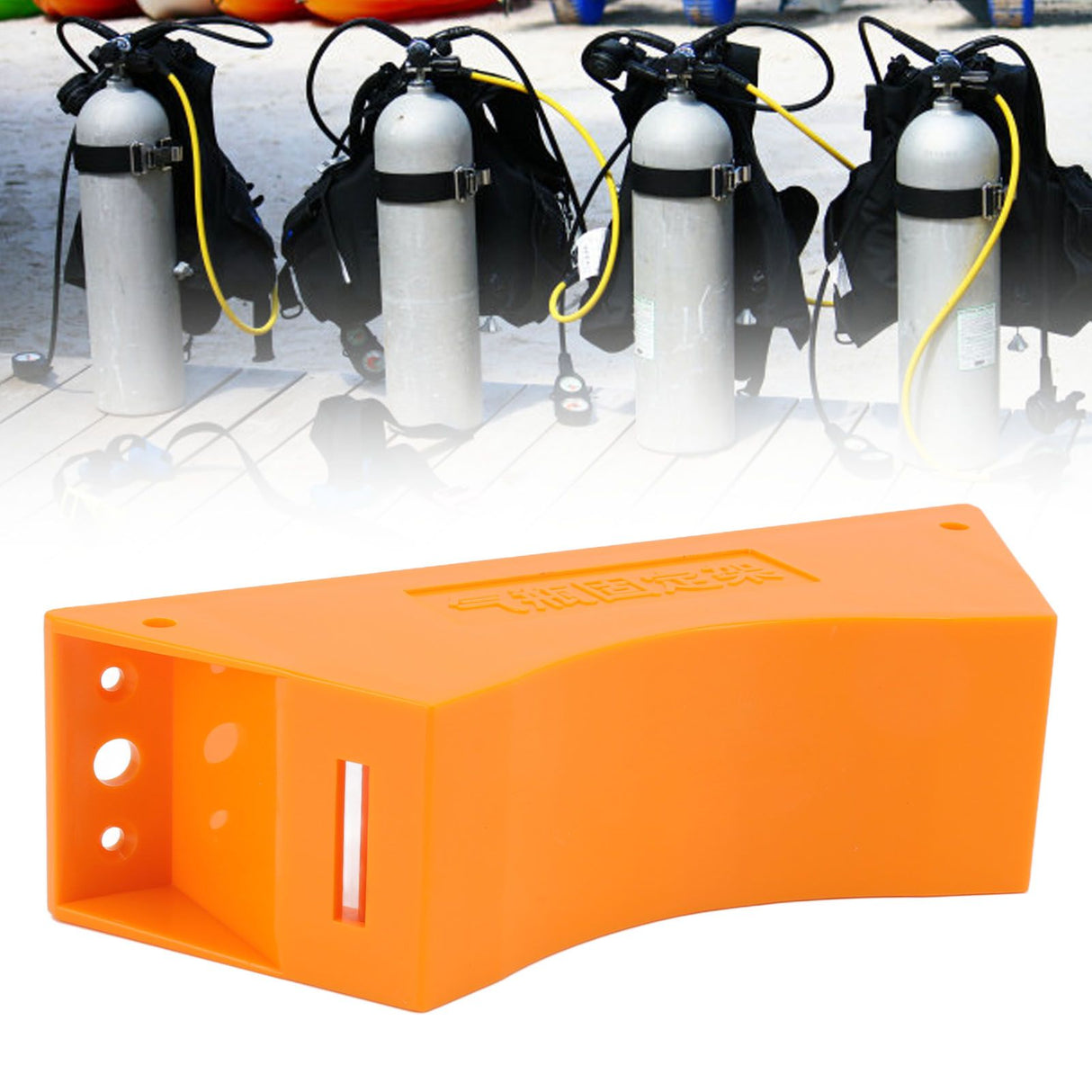 Gas Cylinder Holder Plastic Cylinder Wall Mounted Fixed Bracket with Expansion Screw Safety Strap Orange