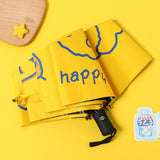 UV Protection Umbrella Fully Automatic Foldable Vinyl Portable Cute Bear Parasol for Outdoor Yellow - 45-Degree Angle