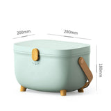 Plastic Medicine Storage Box Oval Double Layers Multi Grid Large Capacity Medical Box Organizer for Home Dorm Green - 45-Degree Angle