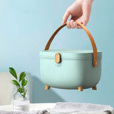 Plastic Medicine Storage Box Oval Double Layers Multi Grid Large Capacity Medical Box Organizer for Home Dorm Green