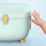 Plastic Medicine Storage Box Oval Double Layers Multi Grid Large Capacity Medical Box Organizer for Home Dorm Green - Low Angle