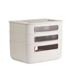 Router Storage Box Multi Hole Detachable Design Plastic Anti Drop Cable Management Case White 3 Layer
