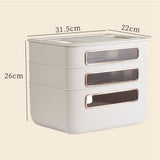 Router Storage Box Multi Hole Detachable Design Plastic Anti Drop Cable Management Case White 3 Layer