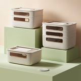 Router Storage Box Multi Hole Detachable Design Plastic Anti Drop Cable Management Case White 3 Layer