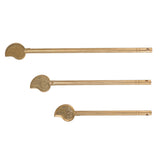 3PCS Cabinet Key Latch Leaf Shaped Cabinet Locking Pin Brass Chinese Latch Bolt for Home Furniture - Front View