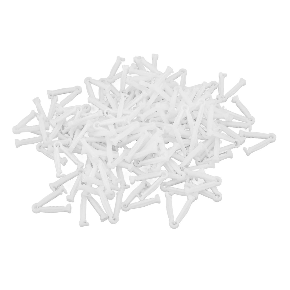 100pcs Pig Umbilical Cord Clamps White Plastic Livestock Umbilical Cord Clips for Production with 1 Hemostatic Forcep