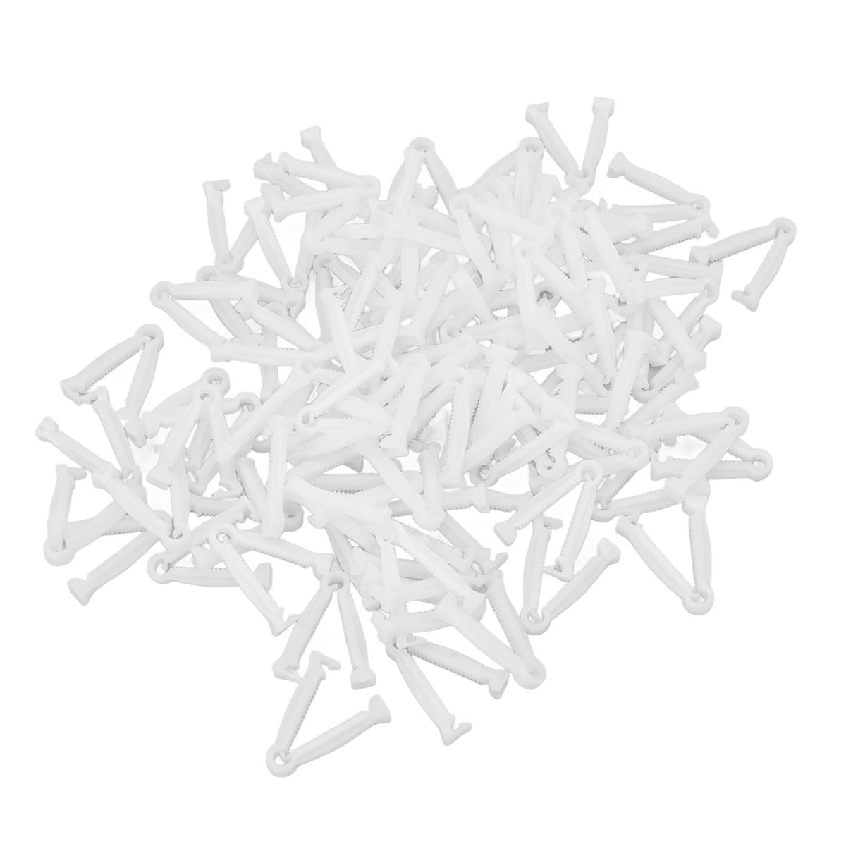 100pcs Pig Umbilical Cord Clamps White Plastic Livestock Umbilical Cord Clips for Production with 1 Hemostatic Forcep