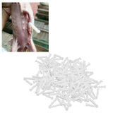 100pcs Pig Umbilical Cord Clamps White Plastic Livestock Umbilical Cord Clips for Production with 1 Hemostatic Forcep