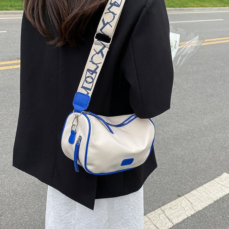 Women One Shoulder Messenger Bag Fashionable Simple Pure Color Bag Ladies Casual Bags Blue