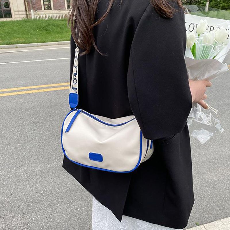 Women One Shoulder Messenger Bag Fashionable Simple Pure Color Bag Ladies Casual Bags Blue