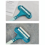 Double Sided Window Screen Wiper and Scrapper Multifunctional Window Squeegee Household Cleaning Tool with Handle Blue