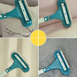 Double Sided Window Screen Wiper and Scrapper Multifunctional Window Squeegee Household Cleaning Tool with Handle Blue