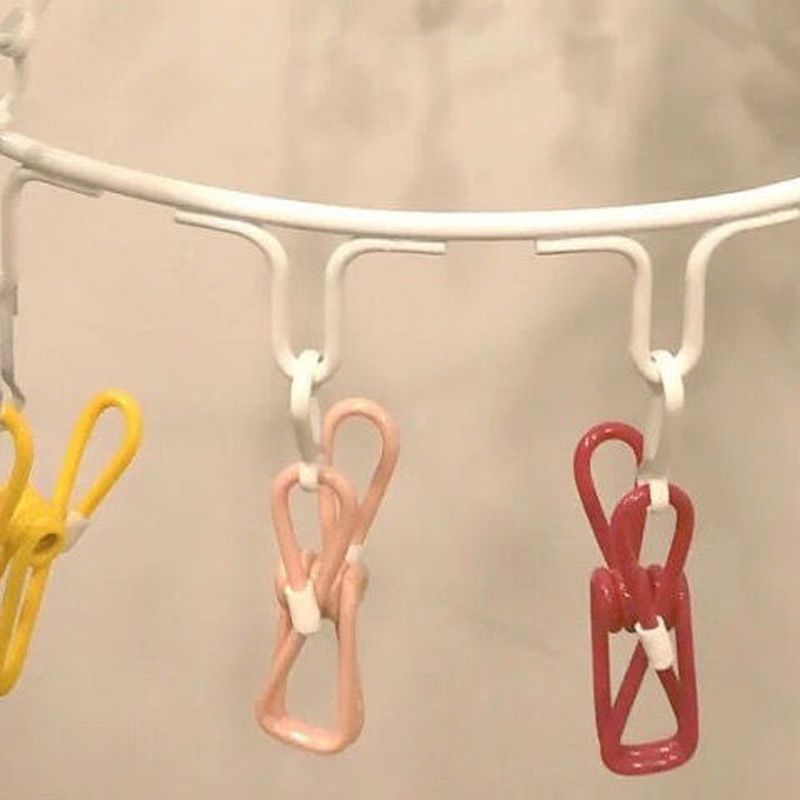 Clips Laundry Rack Dormitory Clamp Circular Clothes Drying Non Drop Multi Function Candy Color 16 Clip