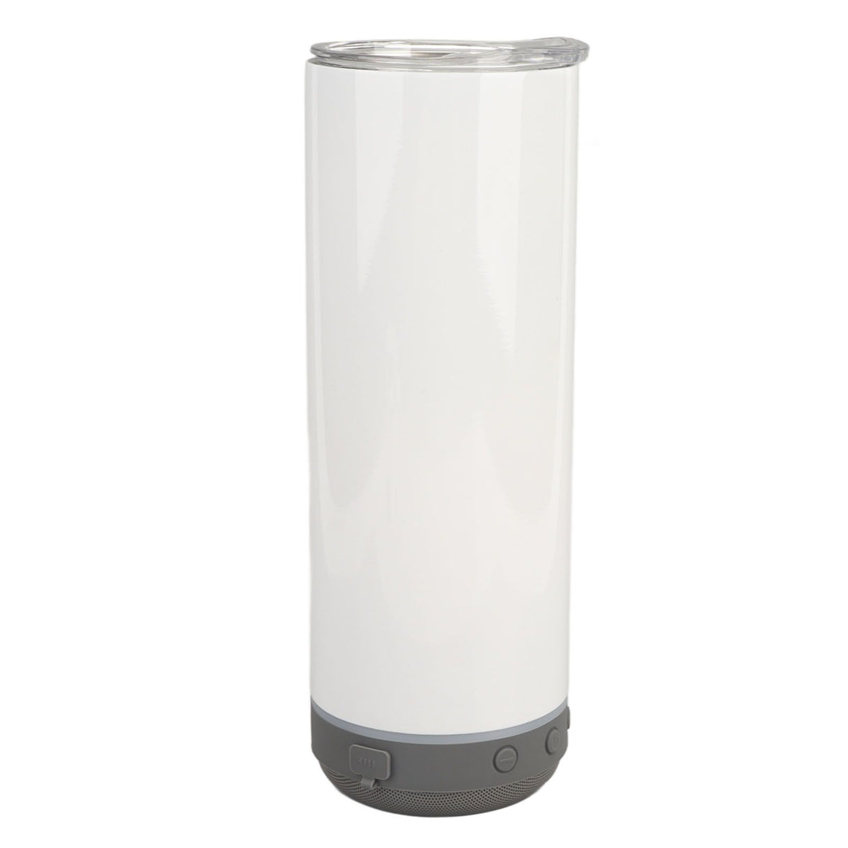Sublimation Tumblers 20oz Straight Detachable Bluetooth Speaker Tumblers Portable Insulated Music Cup Grey Bottom