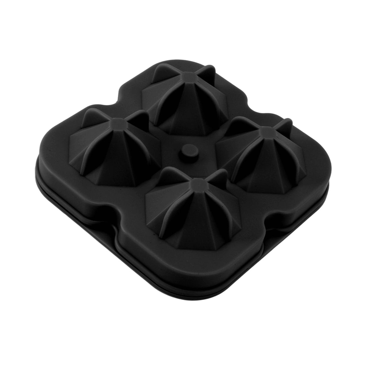 4 Hole Diamond Shaped Ice Cube Mold Silicone Ice Cube Trays for Cake Molds DIY Chocolate Candy Black