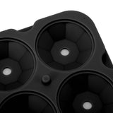 4 Hole Diamond Shaped Ice Cube Mold Silicone Ice Cube Trays for Cake Molds DIY Chocolate Candy Black