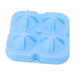 4 Hole Diamond Shaped Ice Cube Mold Silicone Ice Cube Trays for Cake Molds DIY Chocolate Candy Blue - Extra Image