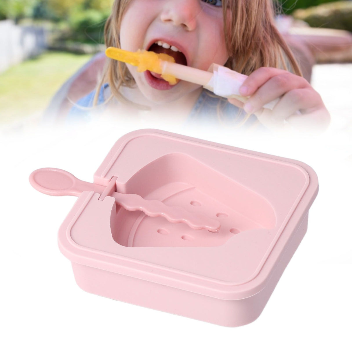 Popsicle Molds Reusable Stackable DIY Silicone Ice Cream Popsicle Cakesickle Molds Kitchen Tools with Lid Stick Watermelon