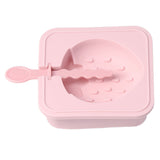 Popsicle Molds Reusable Stackable DIY Silicone Ice Cream Popsicle Cakesickle Molds Kitchen Tools with Lid Stick Strawberry - Side View
