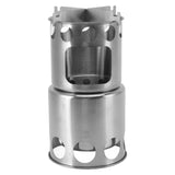 Wood Burning Camp Stove Stainless Steel Portable Stove for Wood Branches Leaves Pine Cones