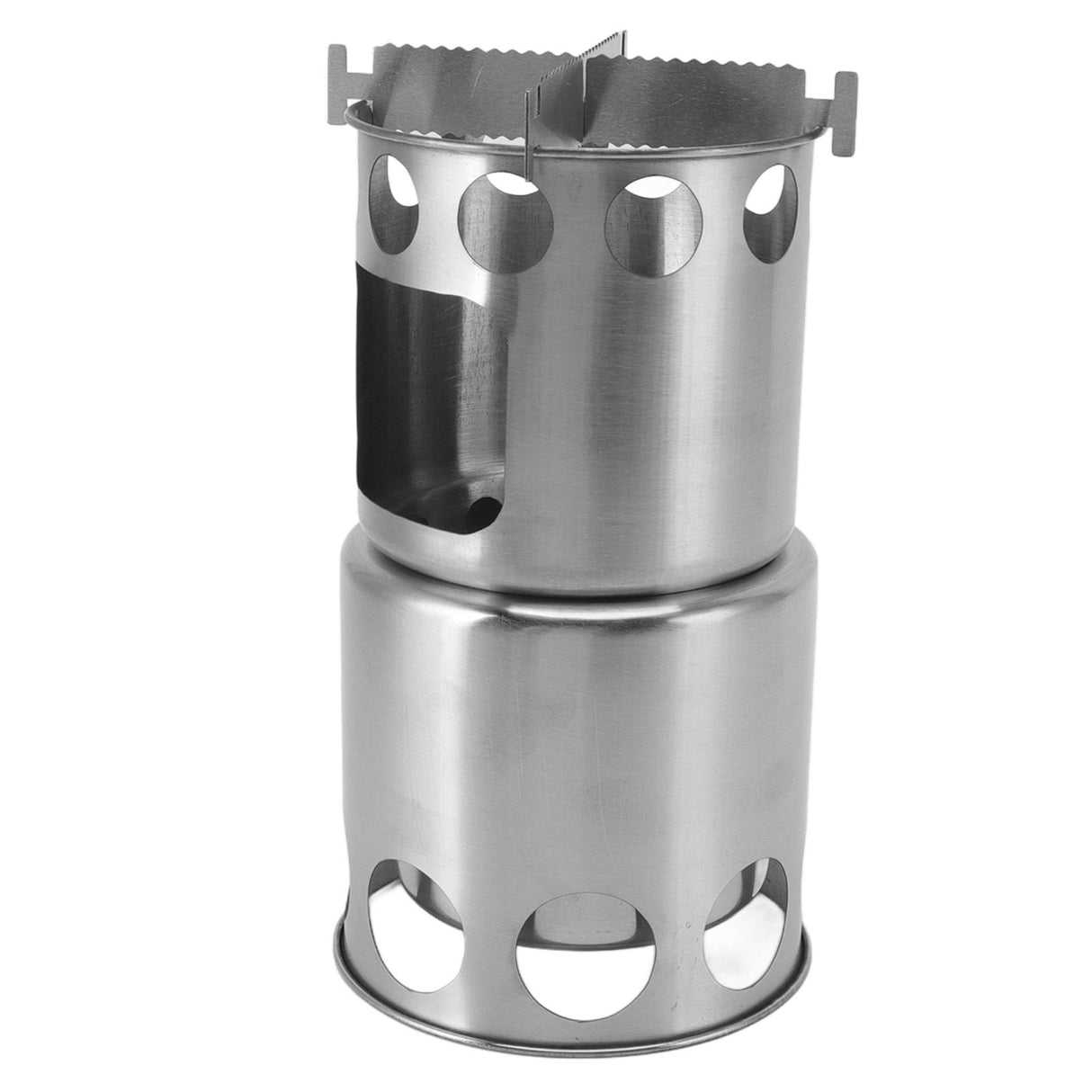 Wood Burning Camp Stove Stainless Steel Portable Stove for Wood Branches Leaves Pine Cones