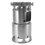 Wood Burning Camp Stove Stainless Steel Portable Stove for Wood Branches Leaves Pine Cones