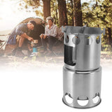 Wood Burning Camp Stove Stainless Steel Portable Stove for Wood Branches Leaves Pine Cones - Extra Image