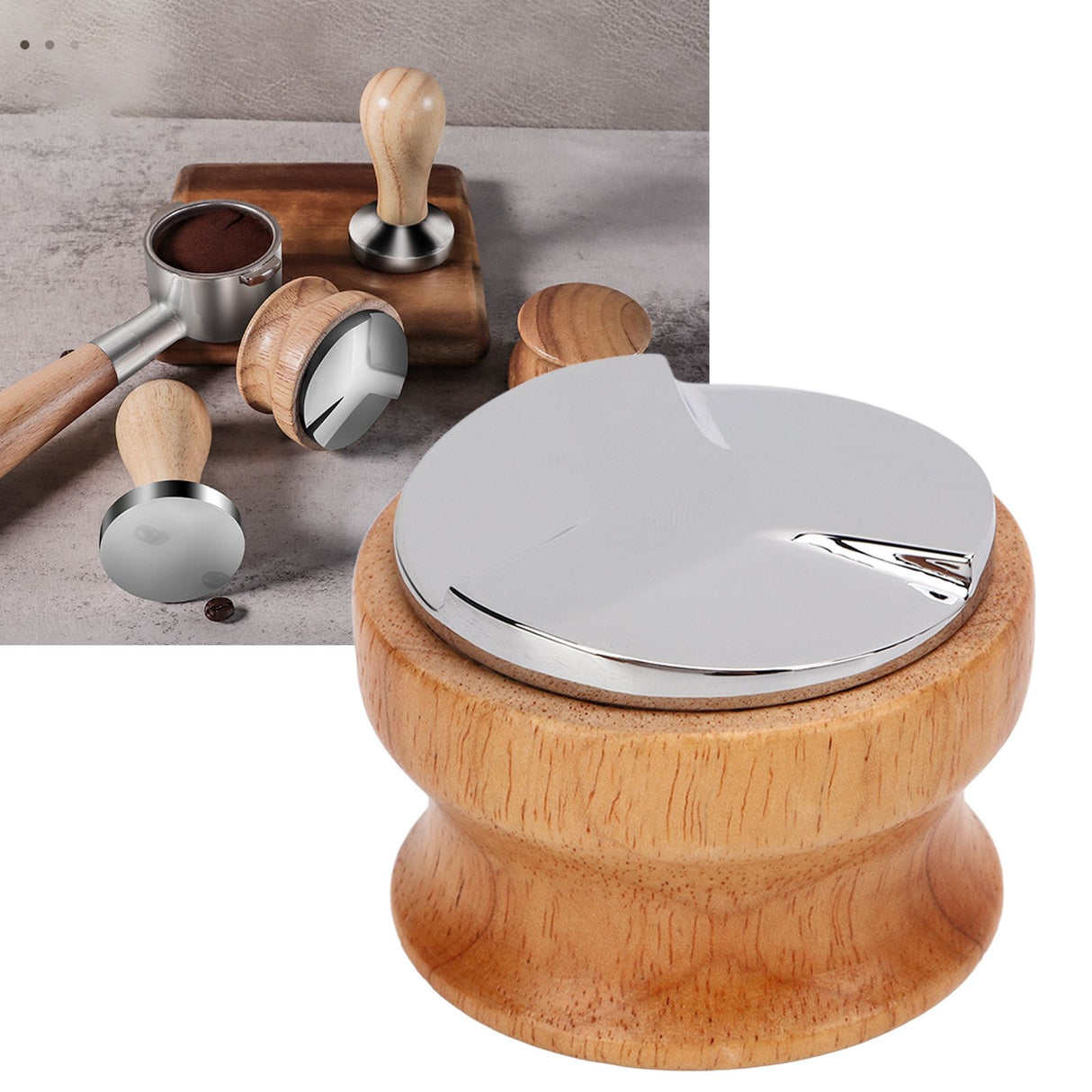 Coffee Press Distributor Wooden Handle Lightweight Simple Operation Robust Coffee Leveler 58mm/2.3in