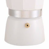 Aluminum Coffee Pot with Wood Grain Handle Moka Coffee Pot Outdoor Portable Coffee Maker Tool Beige 150ML - Top-Down View
