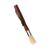 Coffee Grinder Cleaning Brush Black Walnut Coffee Powder Cleaning Brush Coffee Bar Bristle Brush with Lanyard - Front View