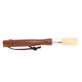 Coffee Grinder Cleaning Brush Black Walnut Coffee Powder Cleaning Brush Coffee Bar Bristle Brush with Lanyard - Low Angle