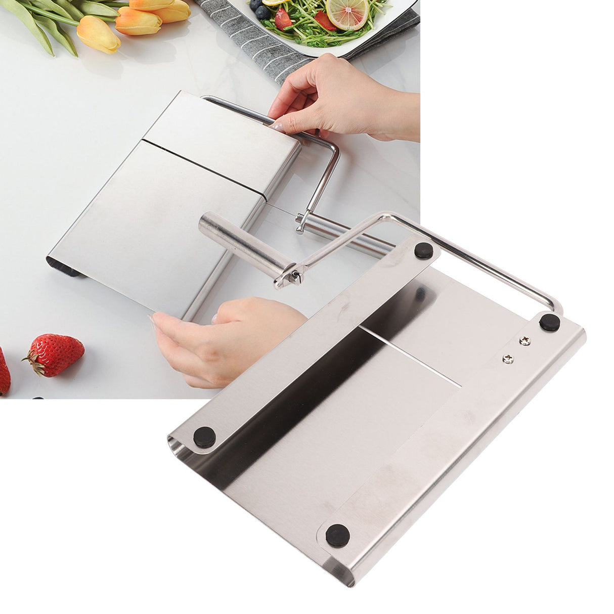 Wire Cheese Cutter Stainless Steel Kitchen Slicing Cutting Baking Tool Knife for Kitchen