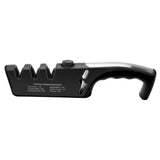 Knife Sharpener Diamond Black Ergonomic Multifunctional Adjustable 3 Stages Kitchen Tool Black - Low Angle
