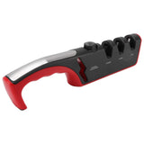 Knife Sharpener Diamond Black Ergonomic Multifunctional Adjustable 3 Stages Kitchen Tool Red