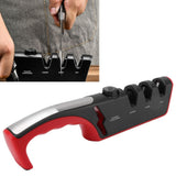 Knife Sharpener Diamond Black Ergonomic Multifunctional Adjustable 3 Stages Kitchen Tool Red