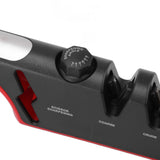 Knife Sharpener Diamond Black Ergonomic Multifunctional Adjustable 3 Stages Kitchen Tool Red - Extra Image