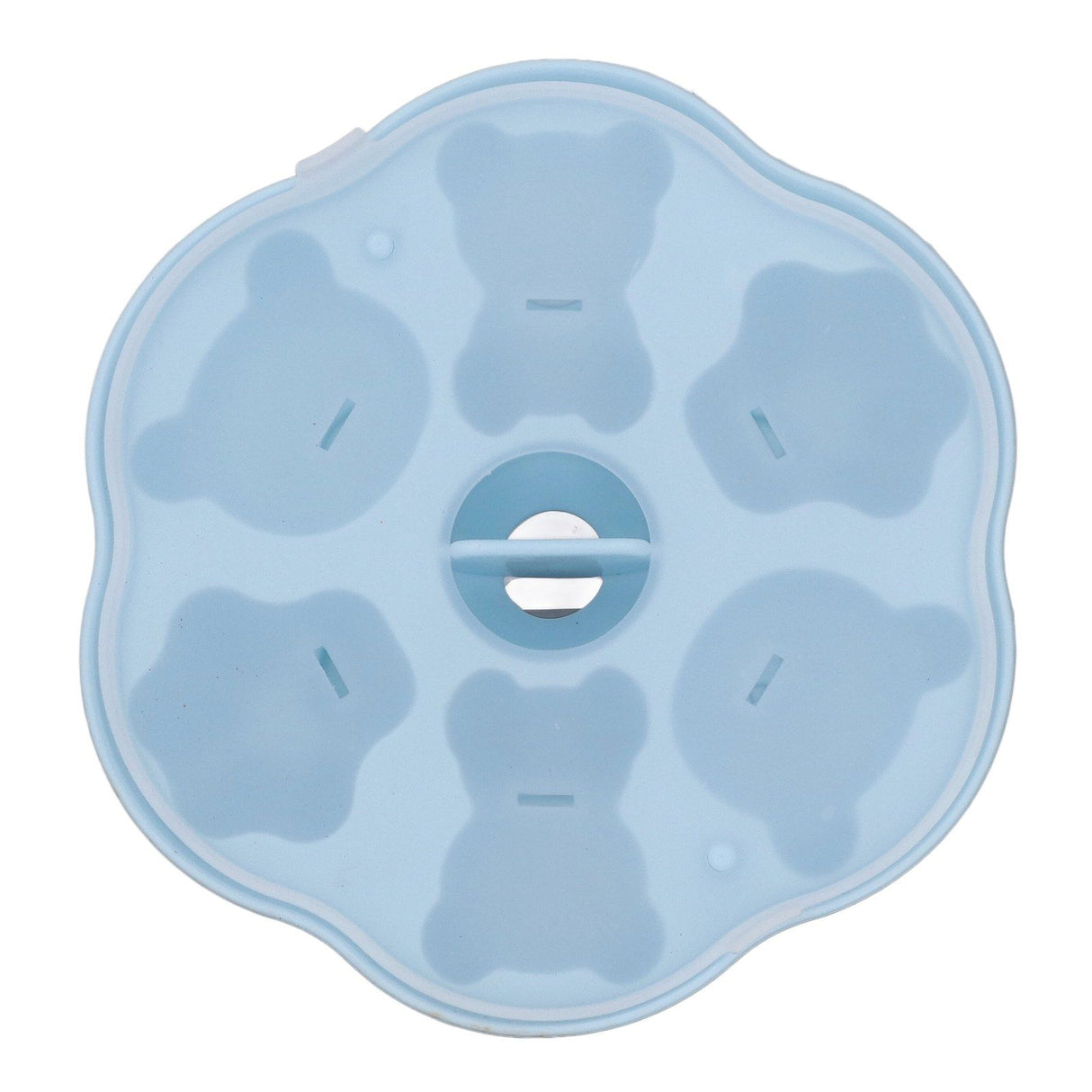 Jelly Mold Silicone Lovely Bear Cat Paw Ice Cube Cake Pudding Kitchen Mould with Lid for Home Kitchen Blue
