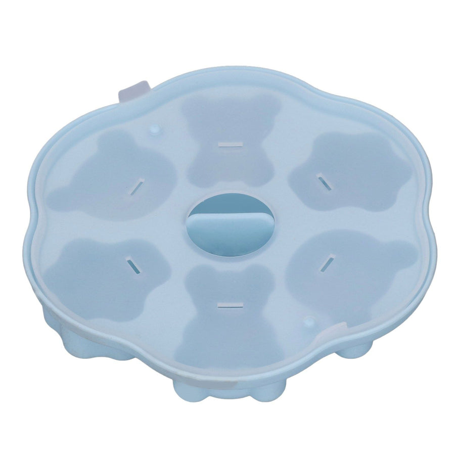 Jelly Mold Silicone Lovely Bear Cat Paw Ice Cube Cake Pudding Kitchen Mould with Lid for Home Kitchen Blue