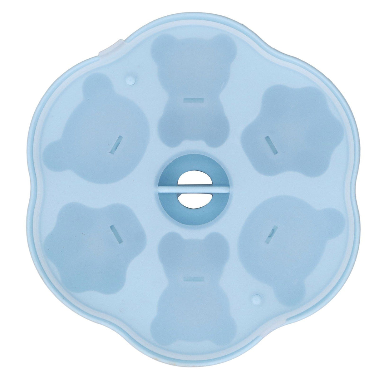 Jelly Mold Silicone Lovely Bear Cat Paw Ice Cube Cake Pudding Kitchen Mould with Lid for Home Kitchen Blue