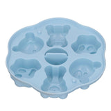 Jelly Mold Silicone Lovely Bear Cat Paw Ice Cube Cake Pudding Kitchen Mould with Lid for Home Kitchen Blue