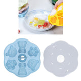 Jelly Mold Silicone Lovely Bear Cat Paw Ice Cube Cake Pudding Kitchen Mould with Lid for Home Kitchen Blue - Extra Image