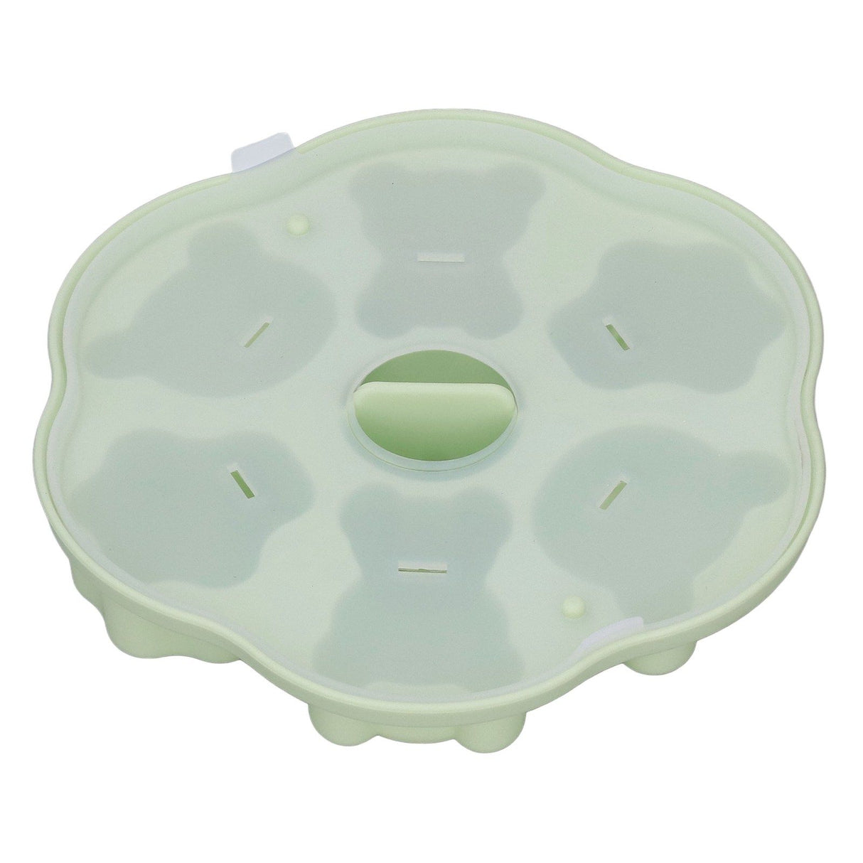 Jelly Mold Silicone Lovely Bear Cat Paw Ice Cube Cake Pudding Kitchen Mould with Lid for Home Kitchen Green