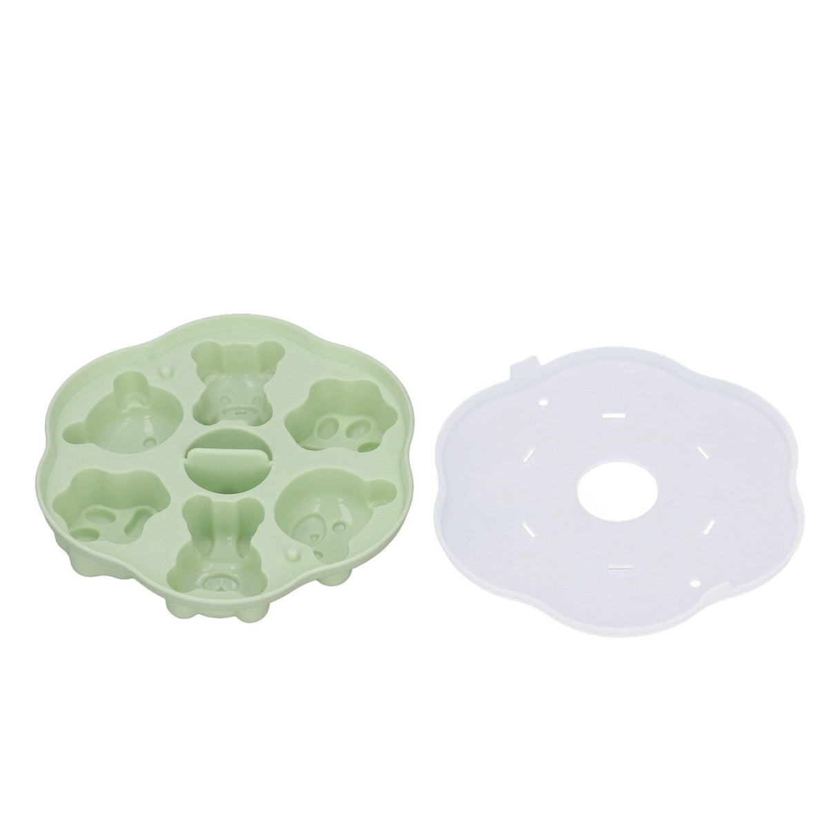 Jelly Mold Silicone Lovely Bear Cat Paw Ice Cube Cake Pudding Kitchen Mould with Lid for Home Kitchen Green