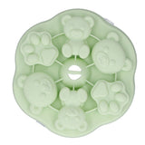 Jelly Mold Silicone Lovely Bear Cat Paw Ice Cube Cake Pudding Kitchen Mould with Lid for Home Kitchen Green