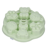 Jelly Mold Silicone Lovely Bear Cat Paw Ice Cube Cake Pudding Kitchen Mould with Lid for Home Kitchen Green