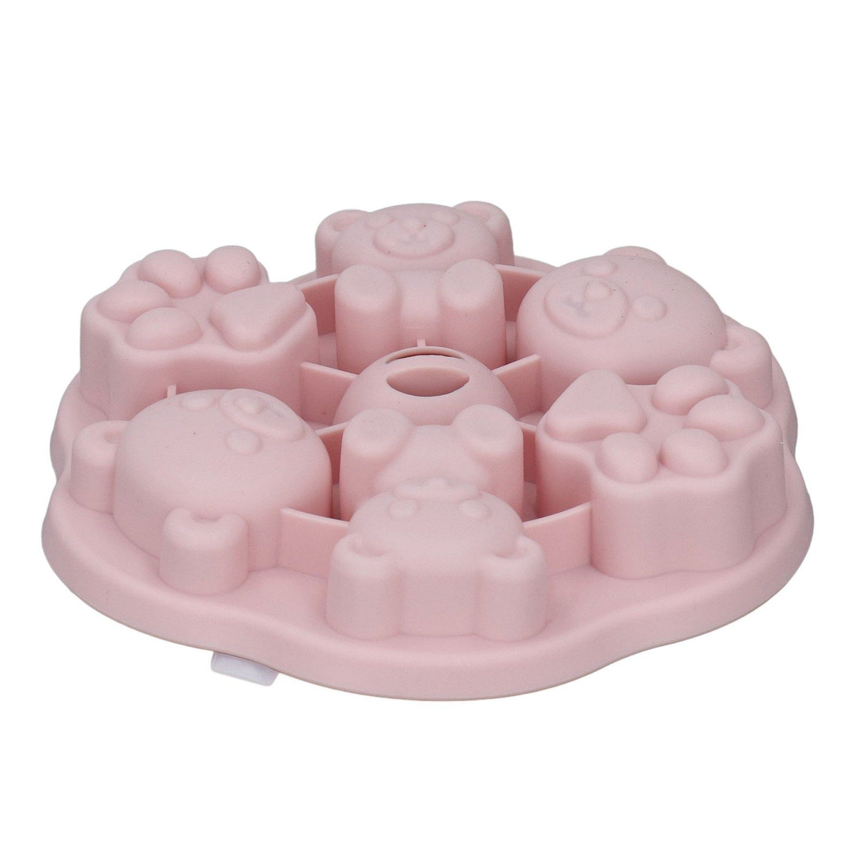 Jelly Mold Silicone Lovely Bear Cat Paw Ice Cube Cake Pudding Kitchen Mould with Lid for Home Kitchen Pink