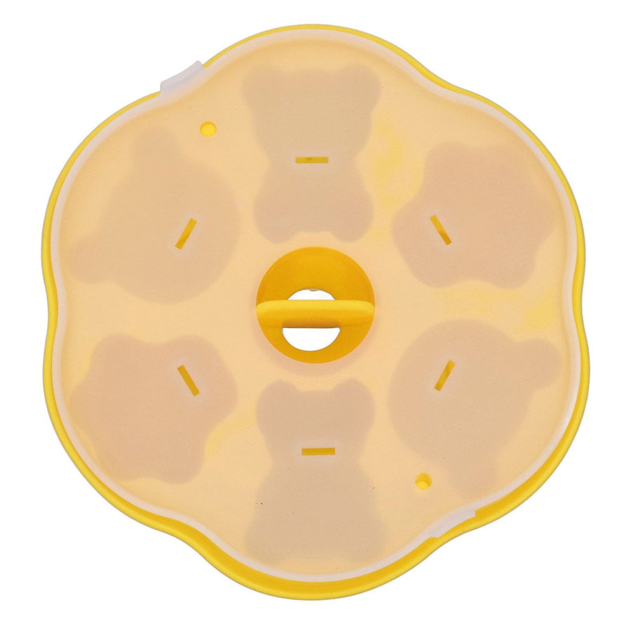 Jelly Mold Silicone Lovely Bear Cat Paw Ice Cube Cake Pudding Kitchen Mould with Lid for Home Kitchen Yellow