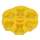 Jelly Mold Silicone Lovely Bear Cat Paw Ice Cube Cake Pudding Kitchen Mould with Lid for Home Kitchen Yellow - Low Angle