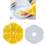 Jelly Mold Silicone Lovely Bear Cat Paw Ice Cube Cake Pudding Kitchen Mould with Lid for Home Kitchen Yellow - Extra Image