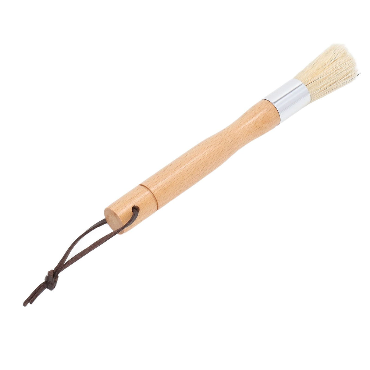 Coffee Grinder Cleaning Brush with Beech Handle Pig Hair Powder Cleaning Brush with Strap for Cafe